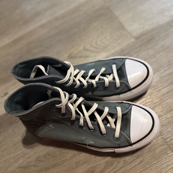 Converse Chuck Taylor Platform Lift Gray High-Top Canvas Sneakers - Picture 12 of 12